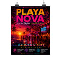 Playa Nova Kalimba Nights Poster — Tropical Sunset Beach Club Wall Art
