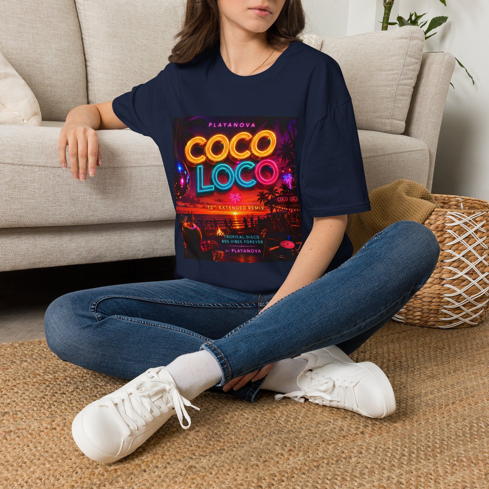Coco Loco Neon Graphic T‑Shirt — Retro Tropical Party Tee