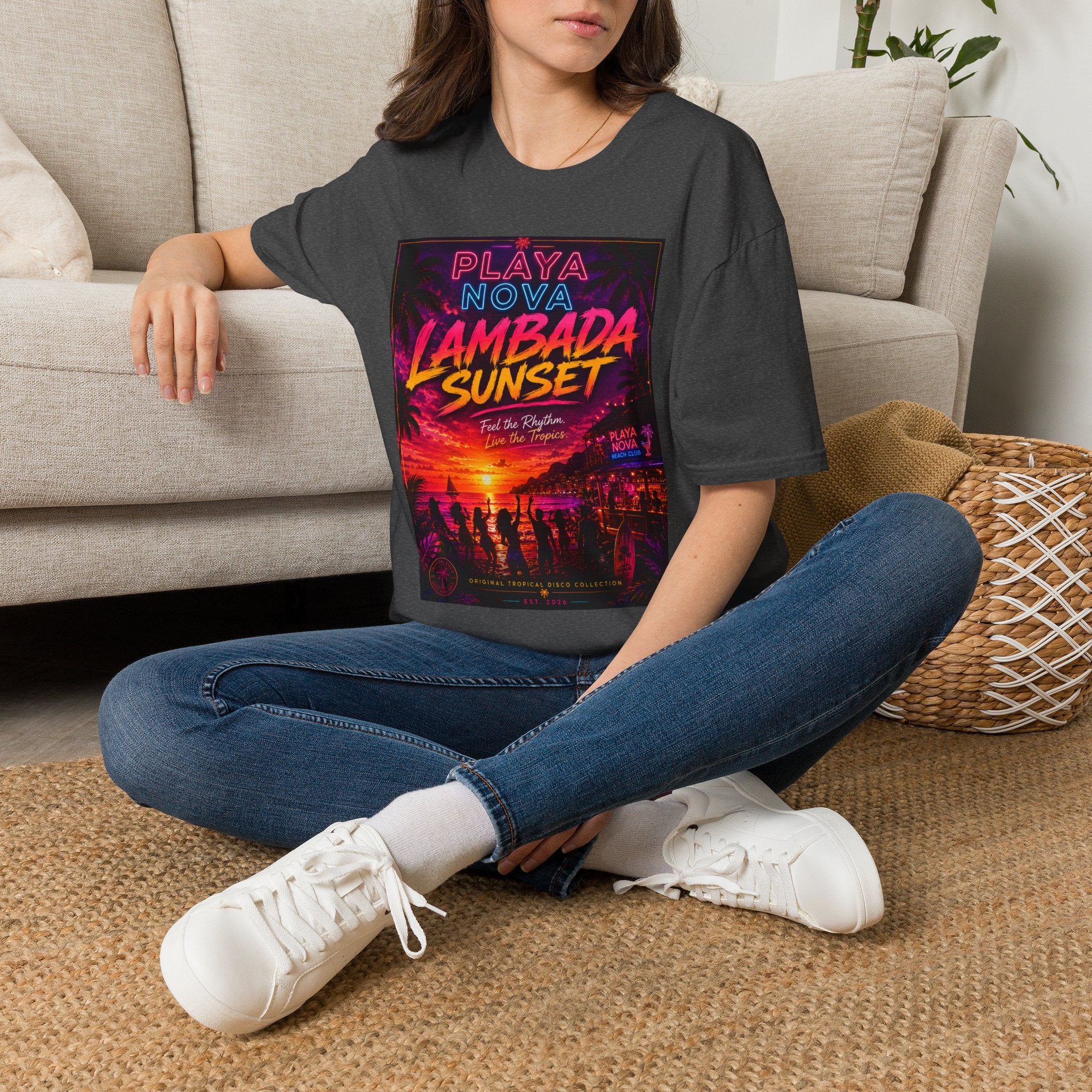 Lambada Sunset T-Shirt — Playa Nova Beach Party Graphic Tee