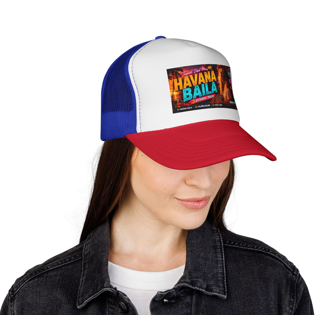 Havana Baila Trucker Cap — Retro Latin Dance Party Mesh Hat