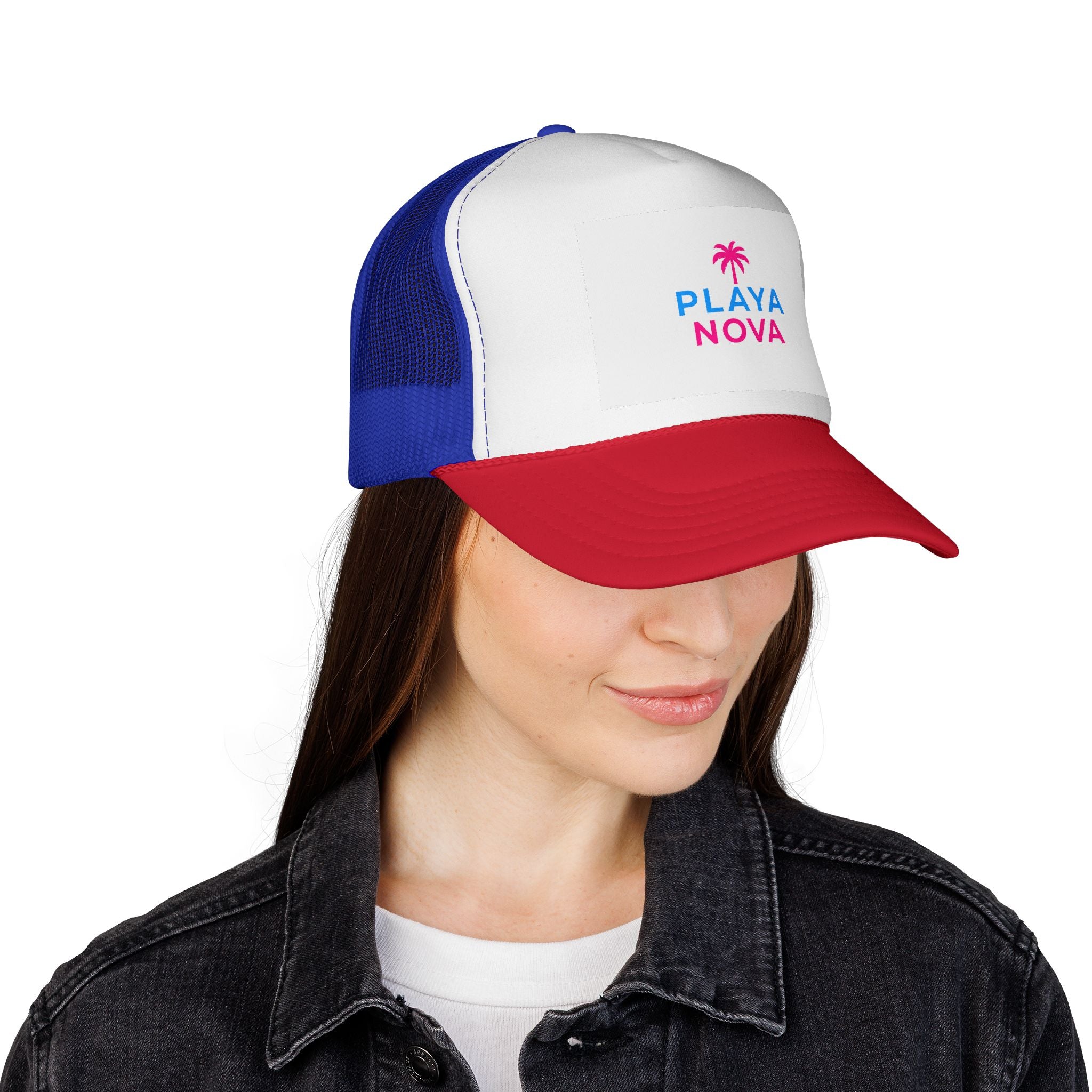 Playa Nova Trucker Hat — Retro Palm Beach Cap