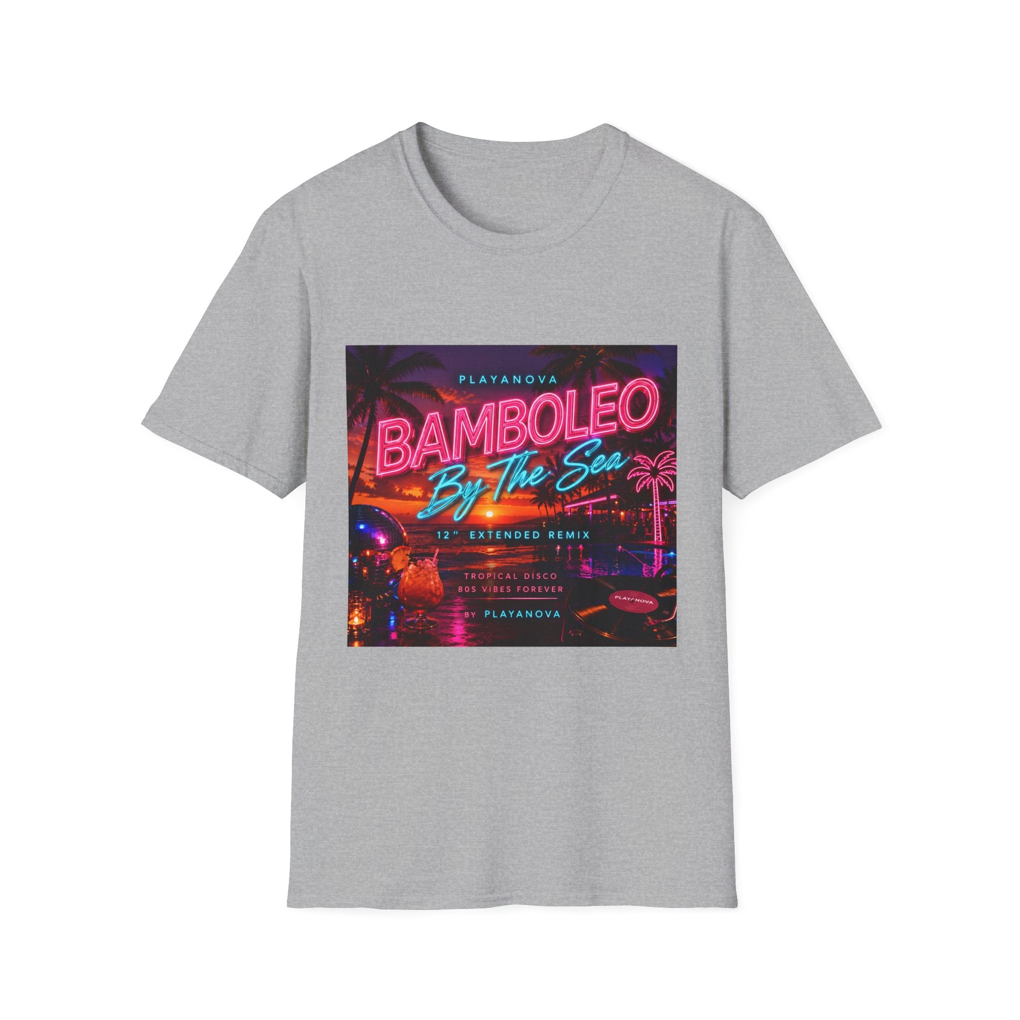 Bamboleo By The Sea T-Shirt — Retro Neon Tropical Tee
