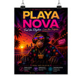 Playa Nova Matte Poster — Tropical Disco Monkey Bass Sunset Wall Art