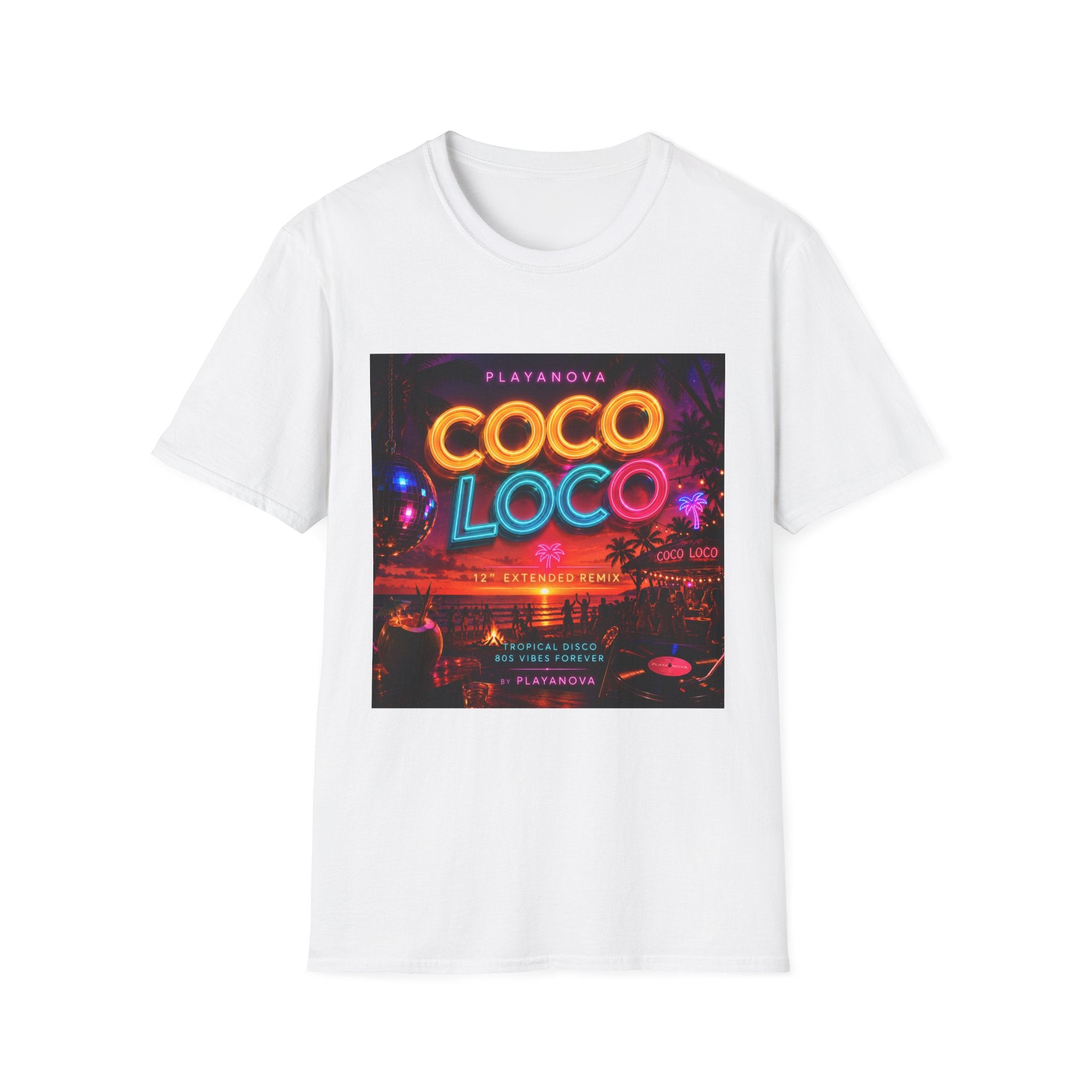 Coco Loco Neon Graphic T‑Shirt — Retro Tropical Party Tee