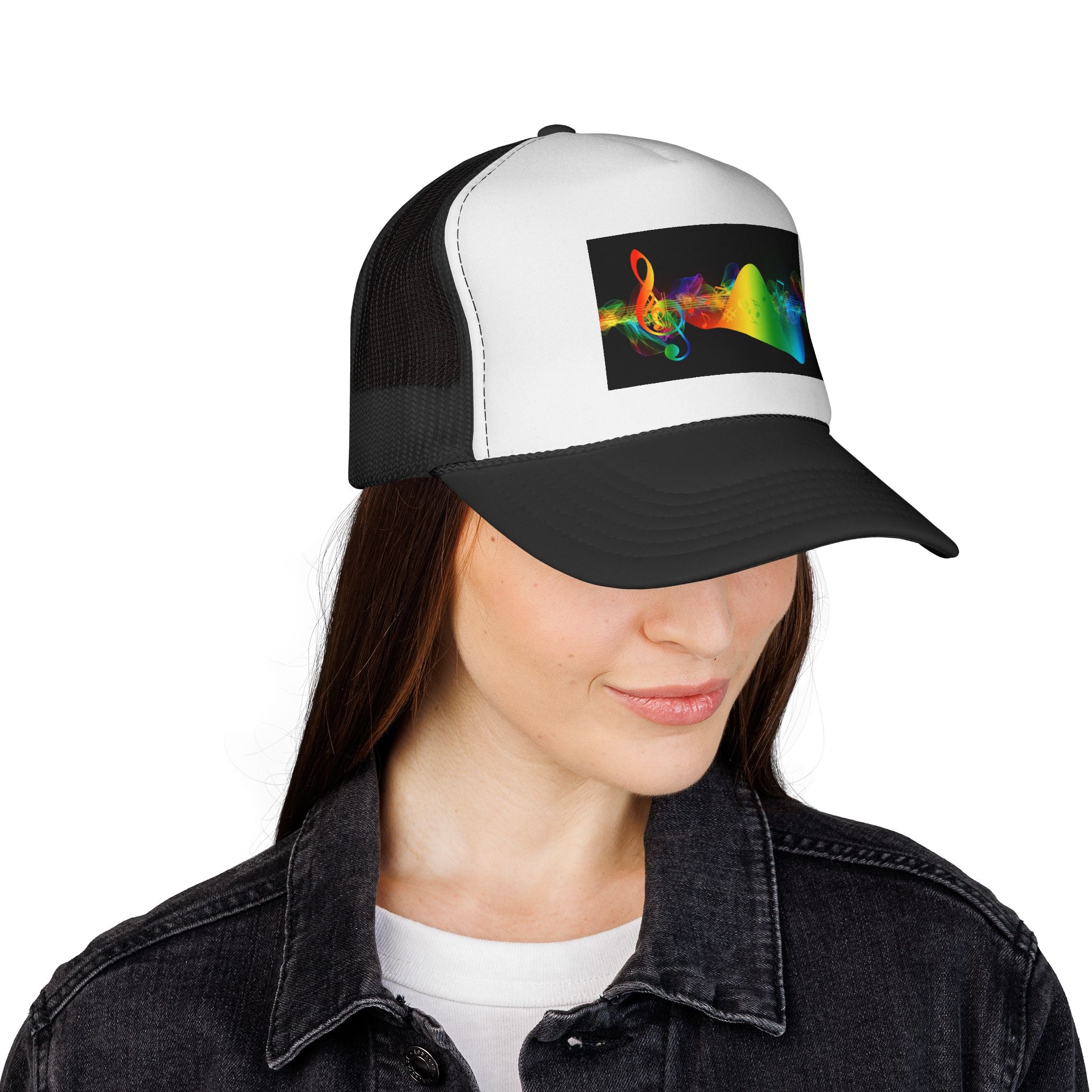Rainbow Music Wave Trucker Cap