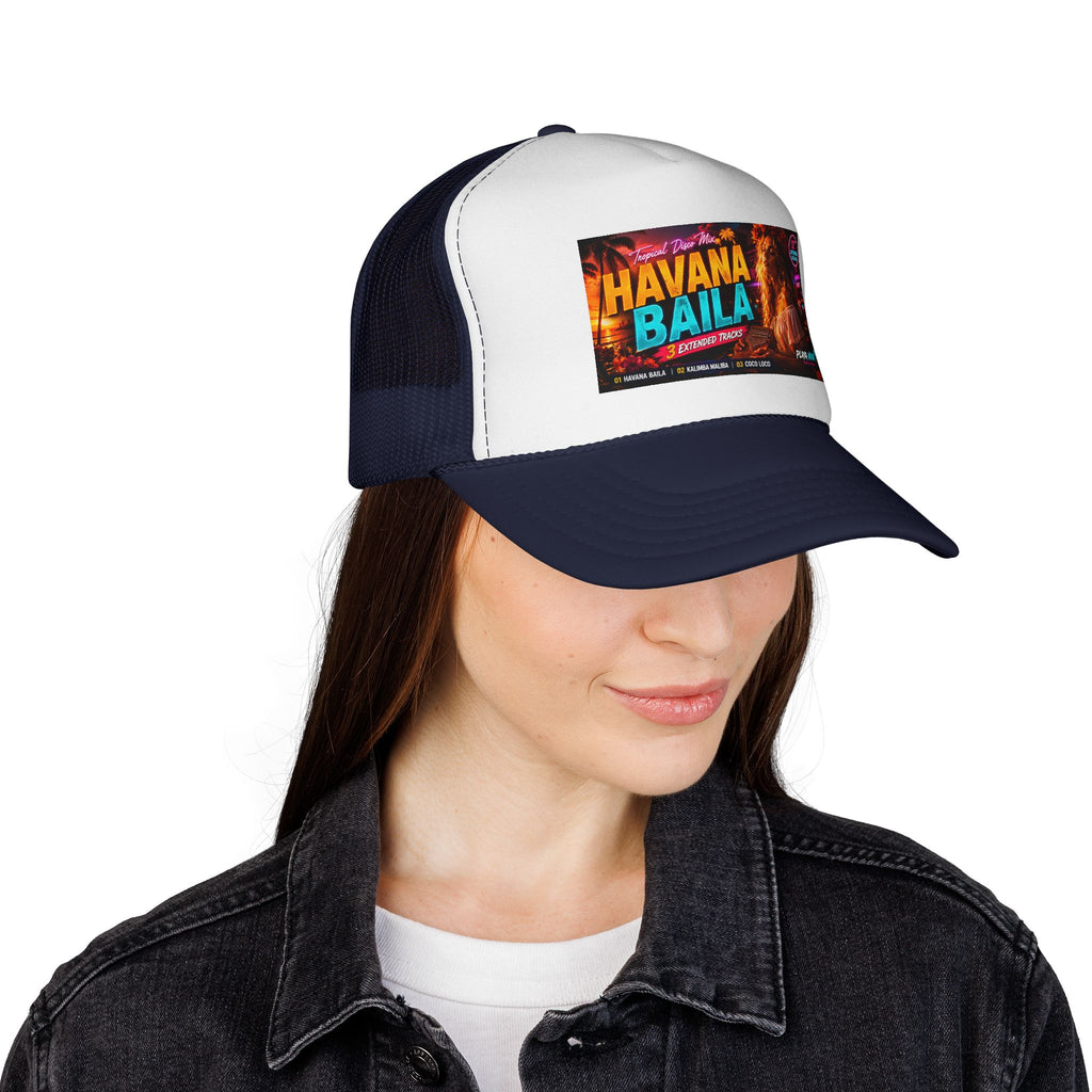 Havana Baila Trucker Cap — Retro Latin Dance Party Mesh Hat