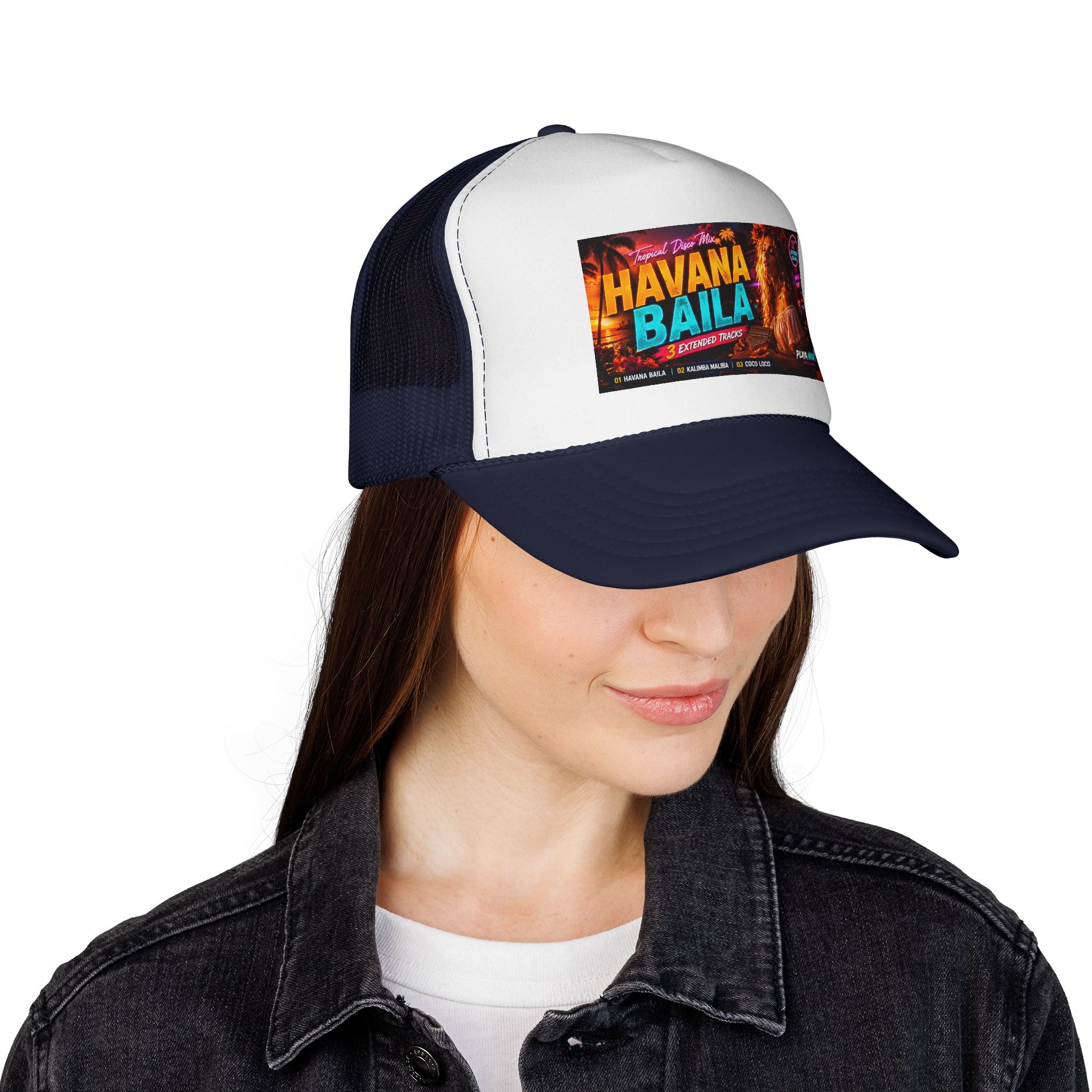 Havana Baila Trucker Cap — Retro Latin Dance Party Mesh Hat