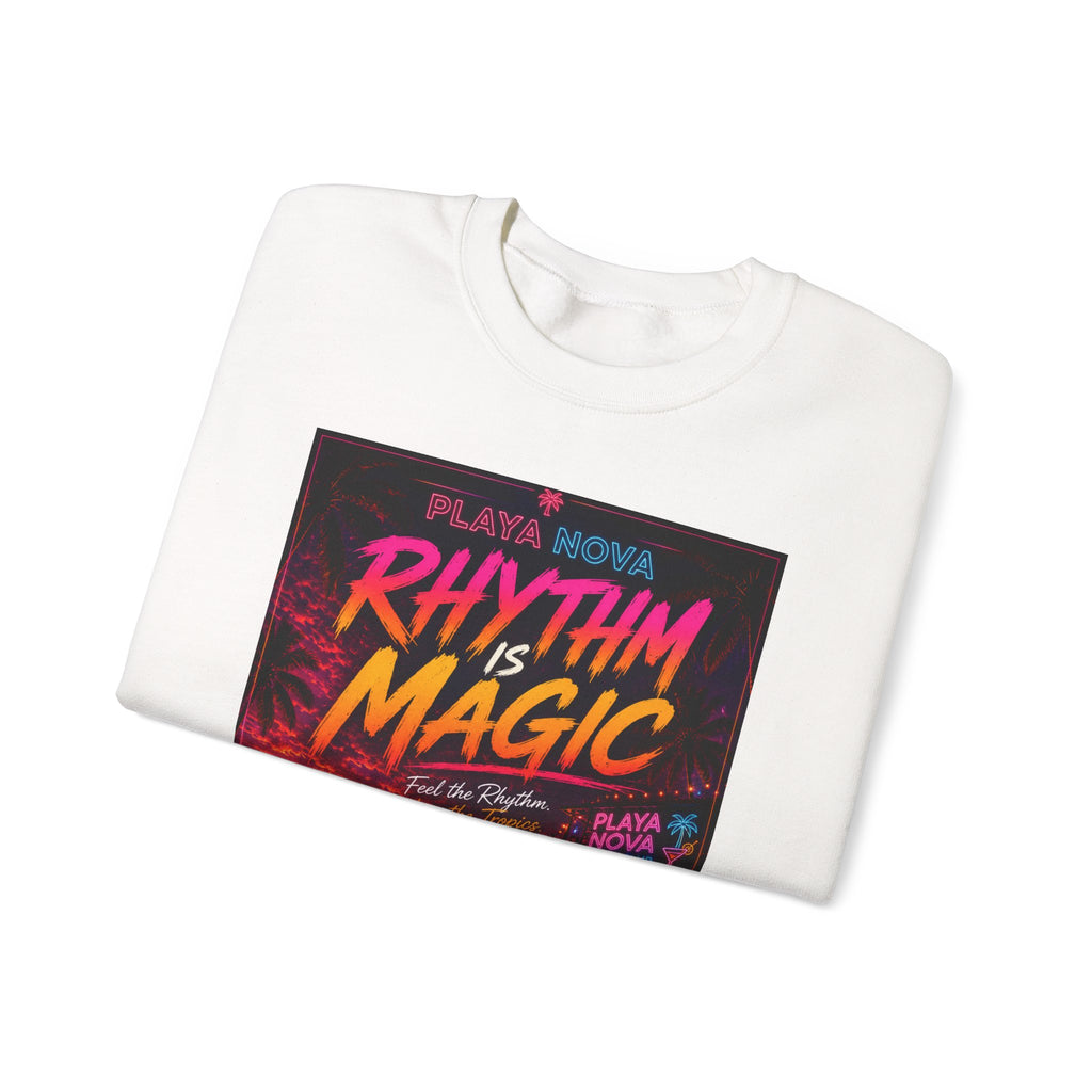 Rhythm Is Magic Sweatshirt — Retro Beach Sunset Crewneck