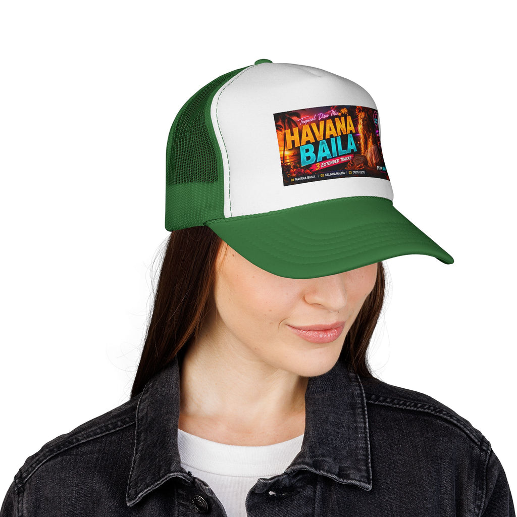 Havana Baila Trucker Cap — Retro Latin Dance Party Mesh Hat